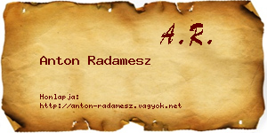 Anton Radamesz névjegykártya